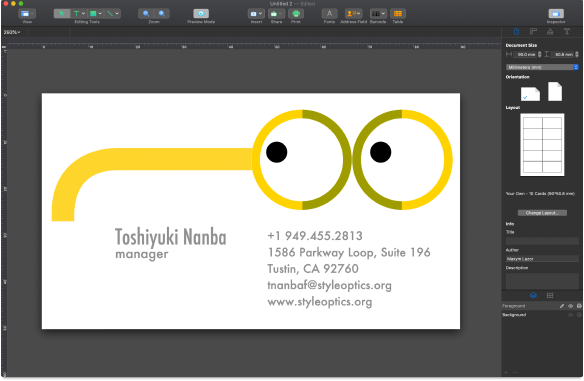 printing business cards publisher