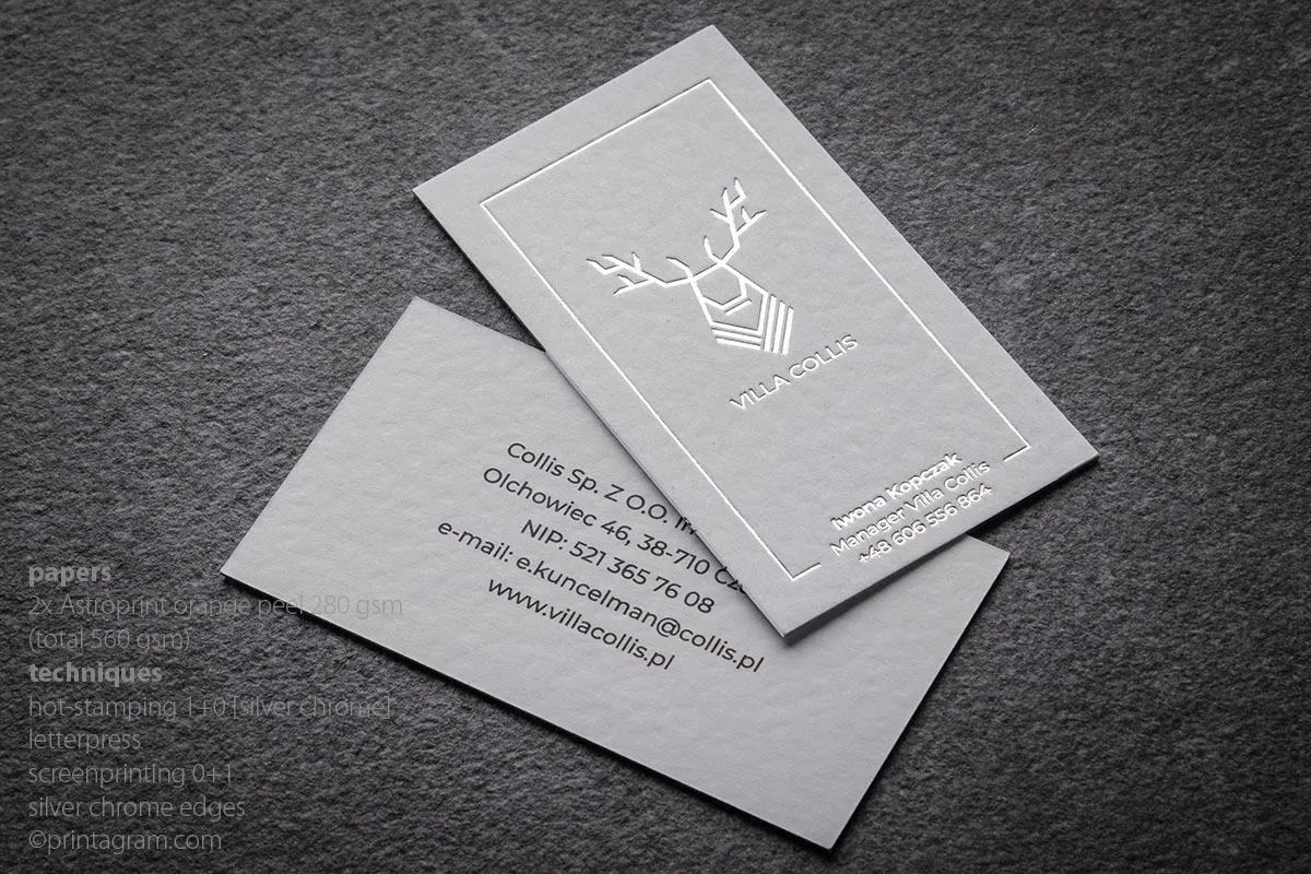 Villapreneur orange peel paper business cards #1012 - Printagram