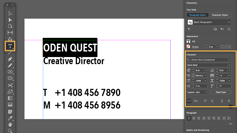 printing business cards with indesign