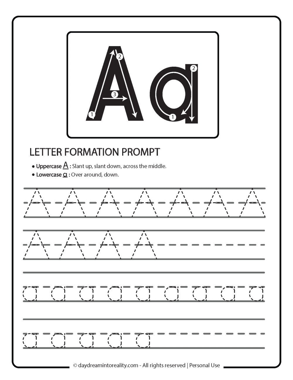 Letter A Worksheets - 50+ Free Printables - Daydream Into Reality