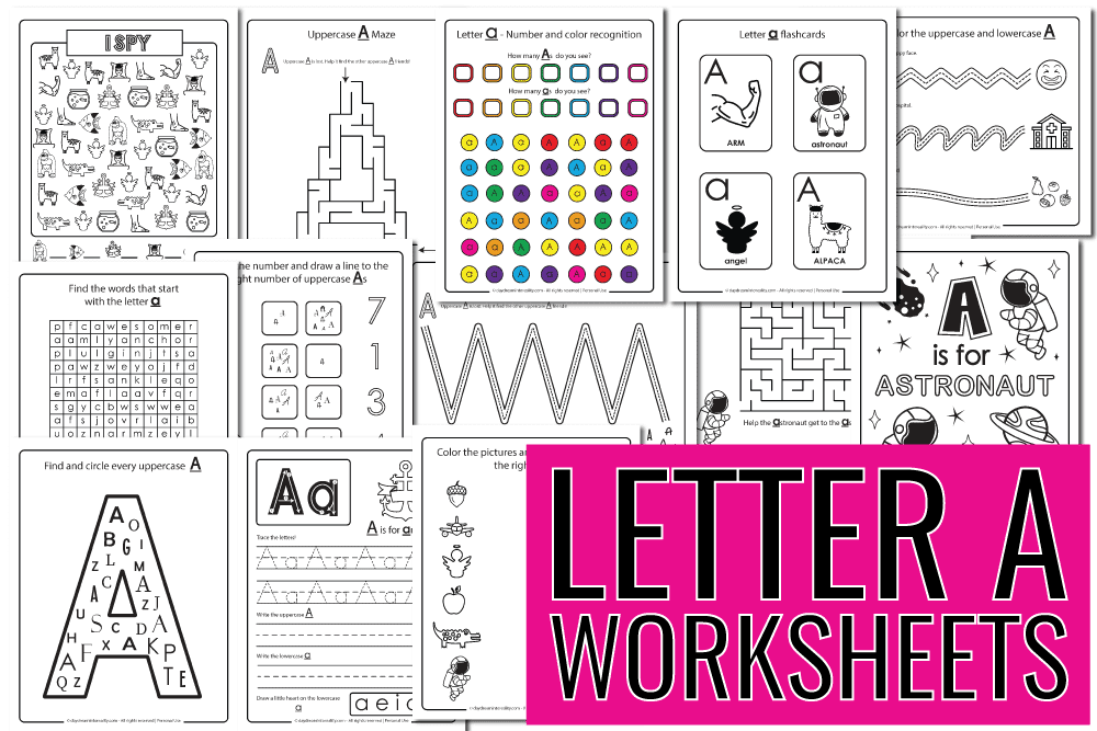 printing letter a worksheets