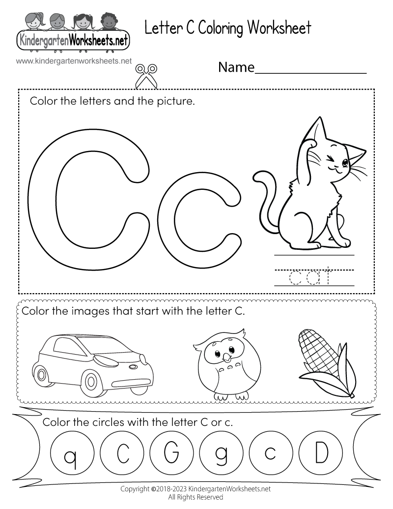 Letter C Coloring Worksheet - Free Printable, Digital, &  PDF