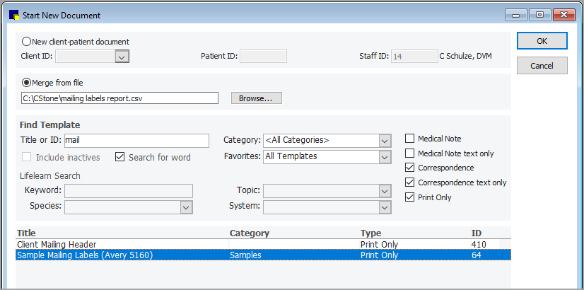 Print mailing labels - Cornerstone Help Hub