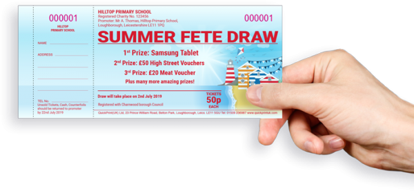 printing of raffle tickets cost