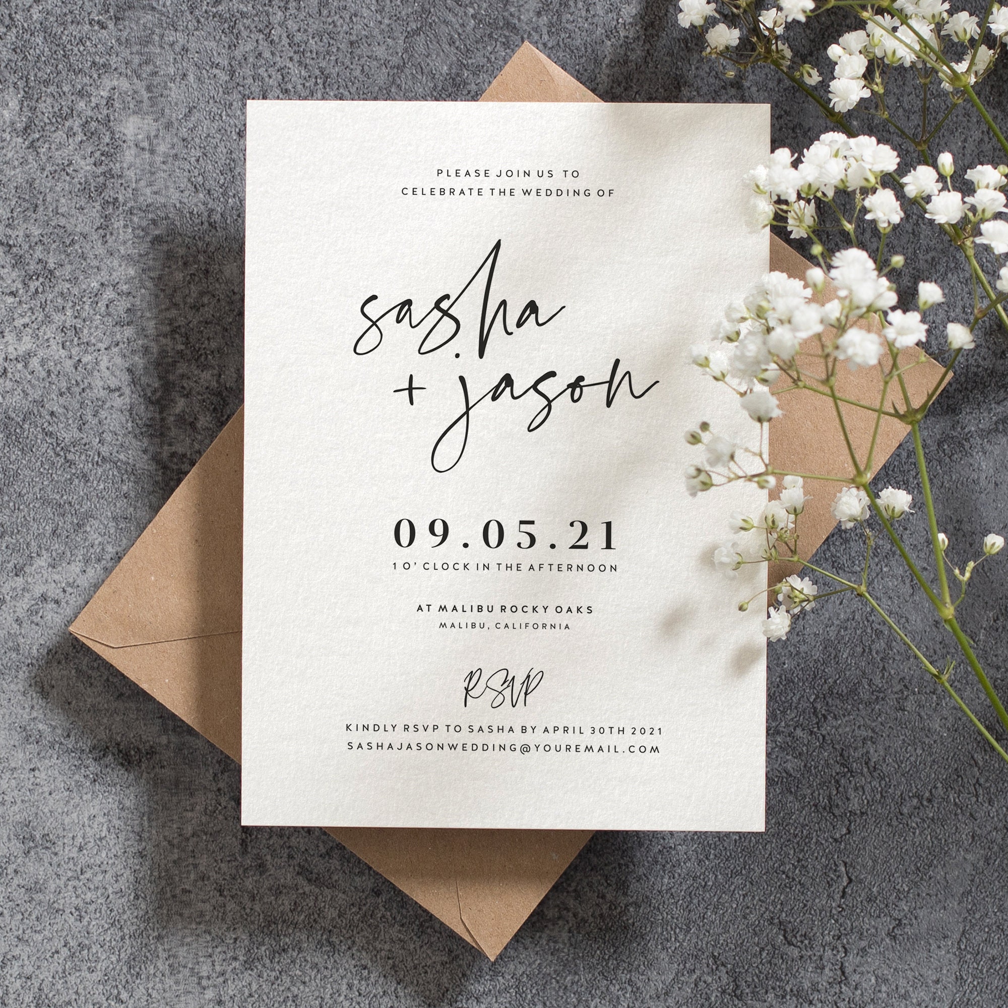 Personalized Wedding Invitations, Wedding Invite, Simple Wedding ...