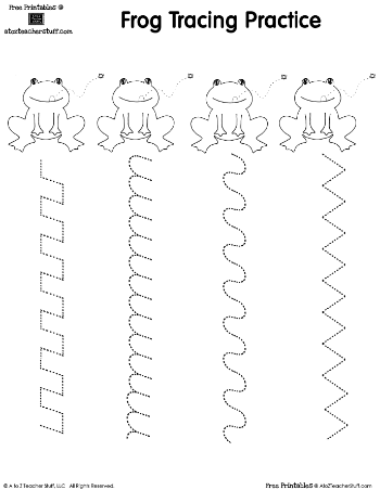 Frog Tracing Practice | A to Z Teacher Stuff Printable Pages and ...