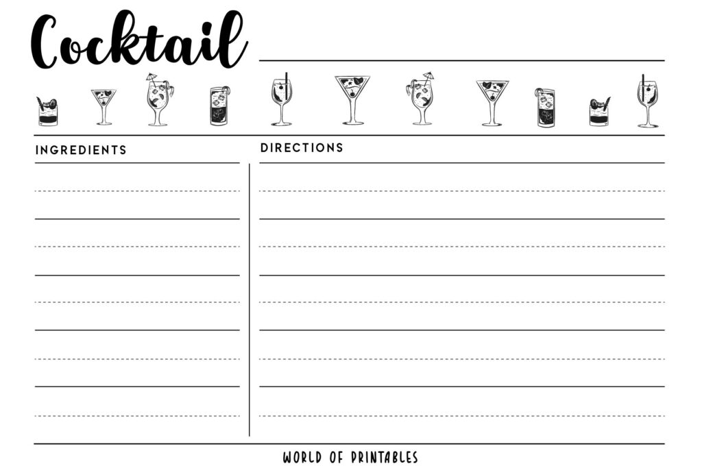 printing recipe cards word