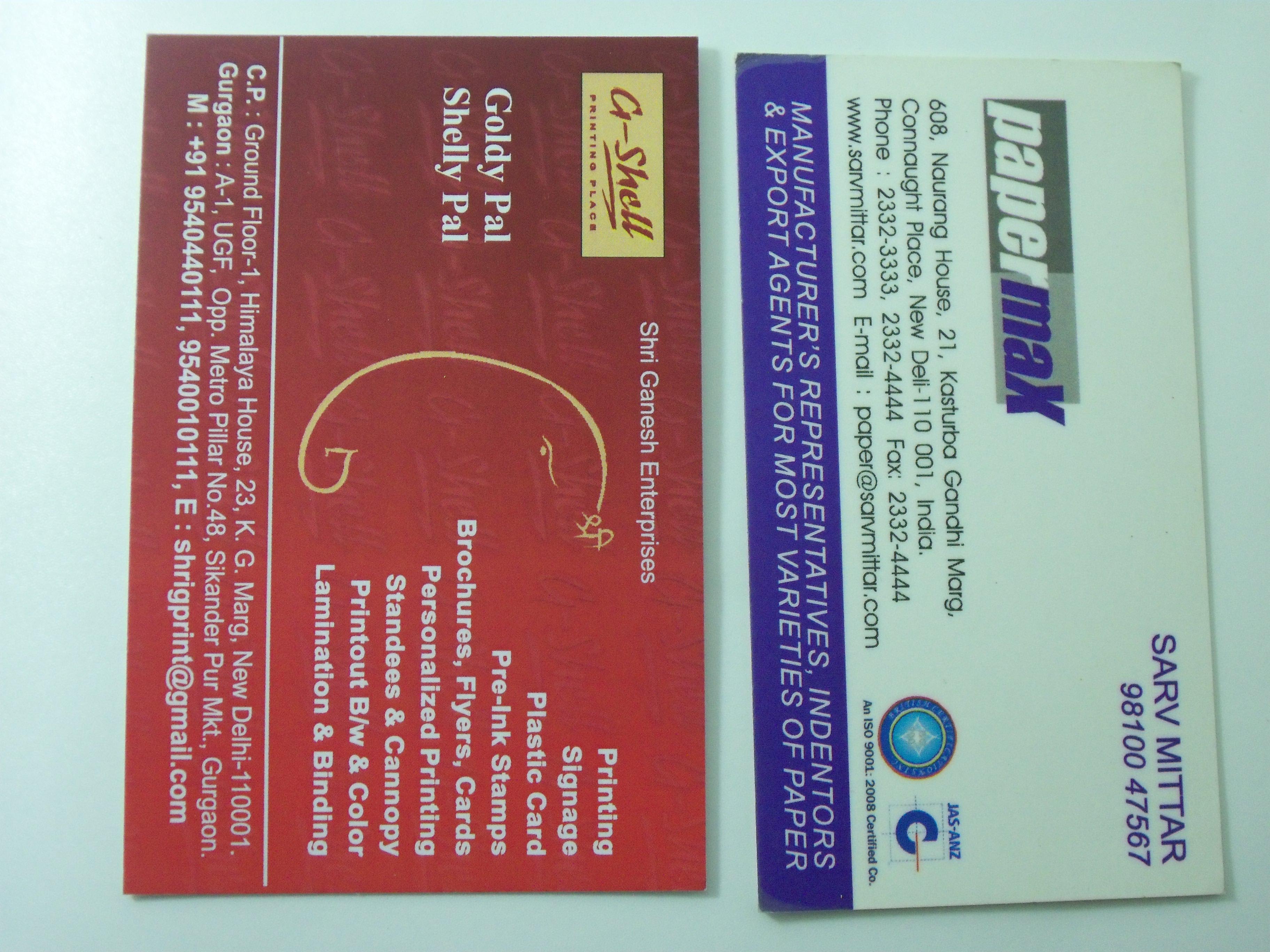 printing visiting cards in gurgaon