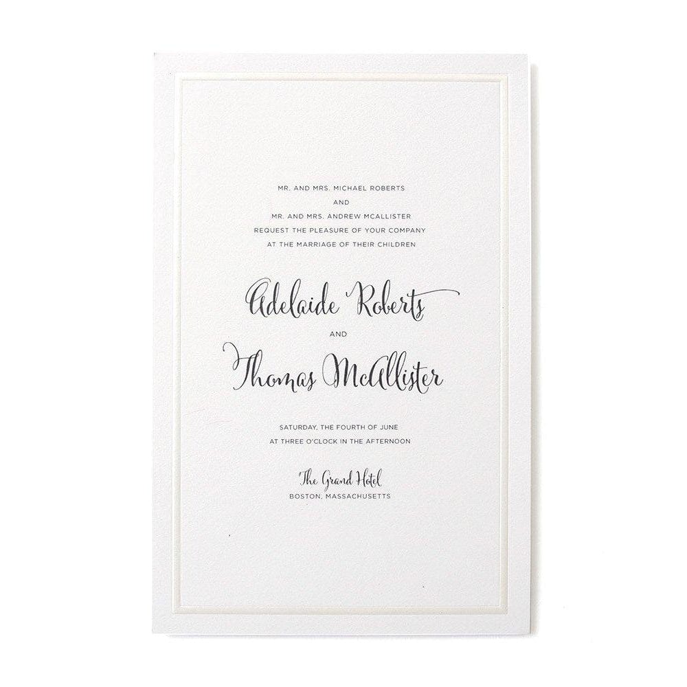 Pearl Border Print At Home Wedding Invitation Kit