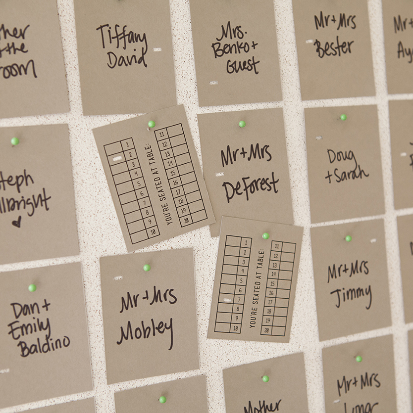 Unique and easy, printed and punched DIY escort cards!