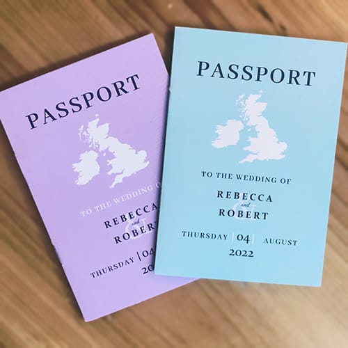 Passport style travel themed wedding invitations - Diane Higgins ...