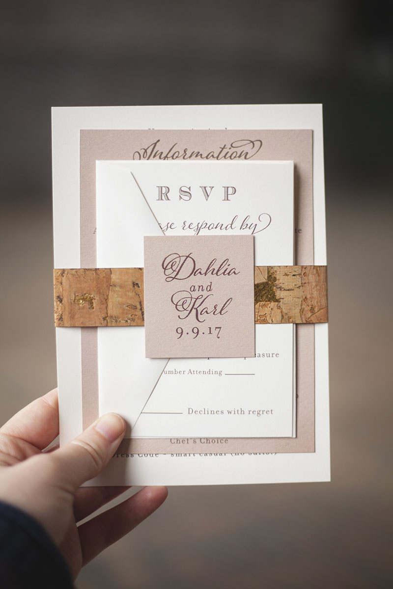 Cork Theme Wedding Invitation for a vineyard wedding featuring ...