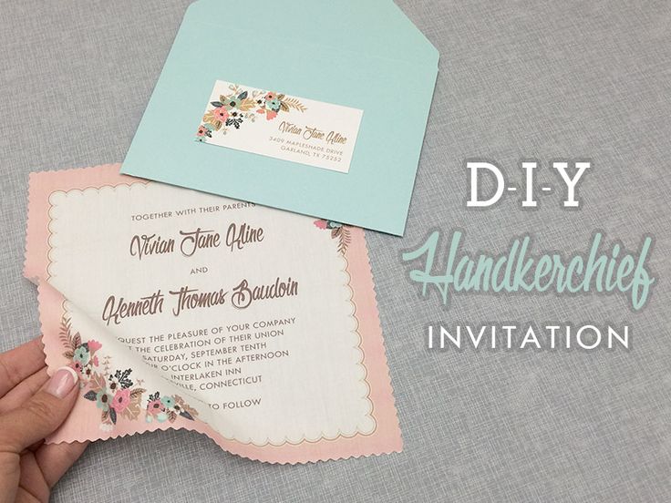 Vintage Handkerchief Wedding Invitation DIY with Download &  Print ...