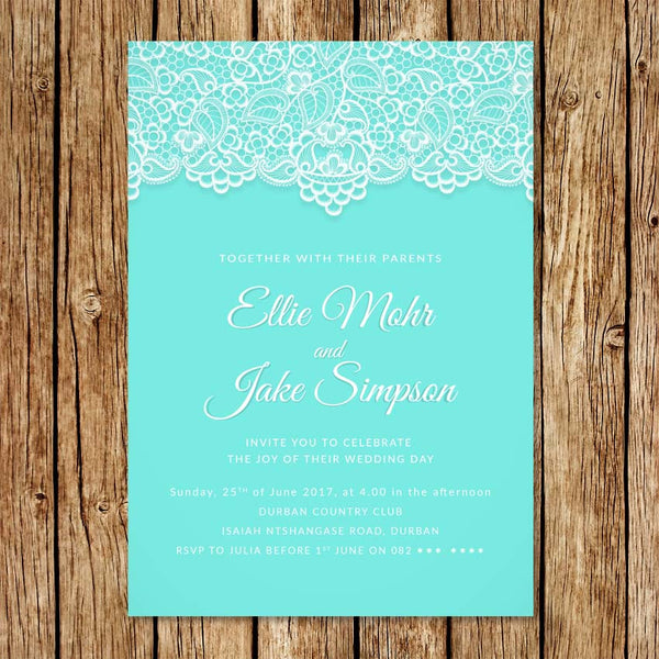 Tiffany Lace Wedding Invitation