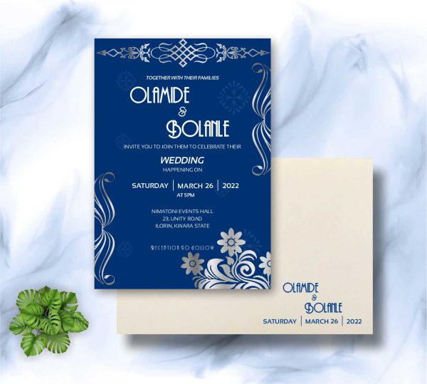 Get Royal Blue And Silver Wedding Invitation Cards Design And ...