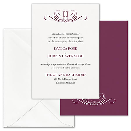 Custom Shaped Wedding Event Invitations With Envelopes 5 x 7 ...
