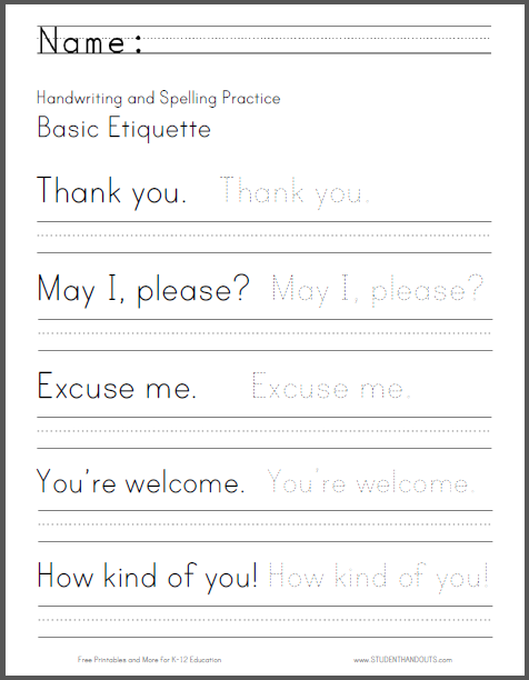printing worksheet for