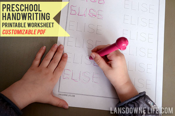 printing your name worksheet
