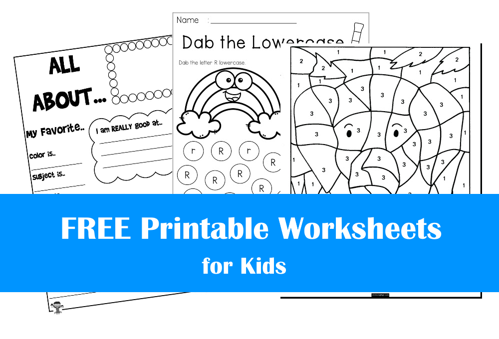 FREE Printable Worksheets for Kids | Bundle #1 - Kiddy123.com