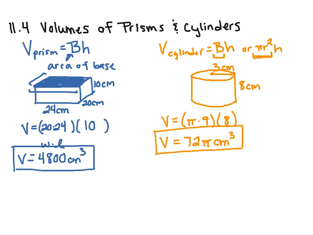 prisms and cylinders worksheet