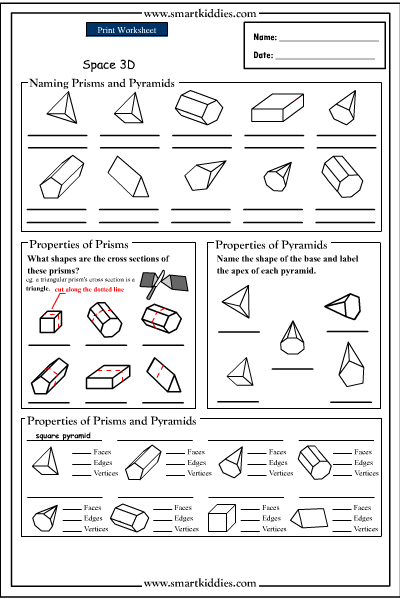 prisms and pyramids worksheet