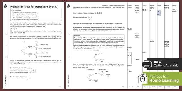 probability of dependent events worksheet