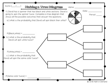 Tree Diagram Worksheet by Math in Demand | TPT