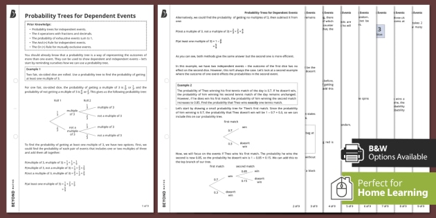 ? Probability Trees for Dependent Events - Walkthrough Worksheet