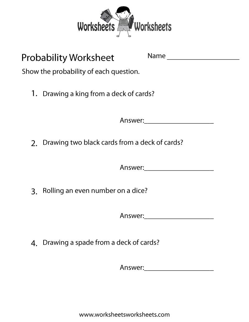 probability worksheet algebra 2