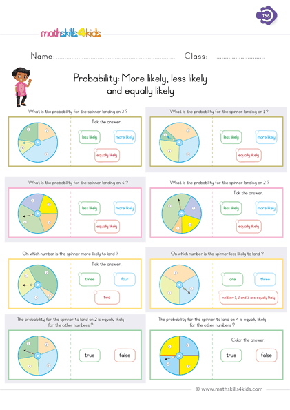 Fun Probability Worksheets for 1st Grade: Free Printables