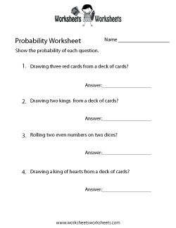 Probability Worksheets | Worksheets Worksheets
