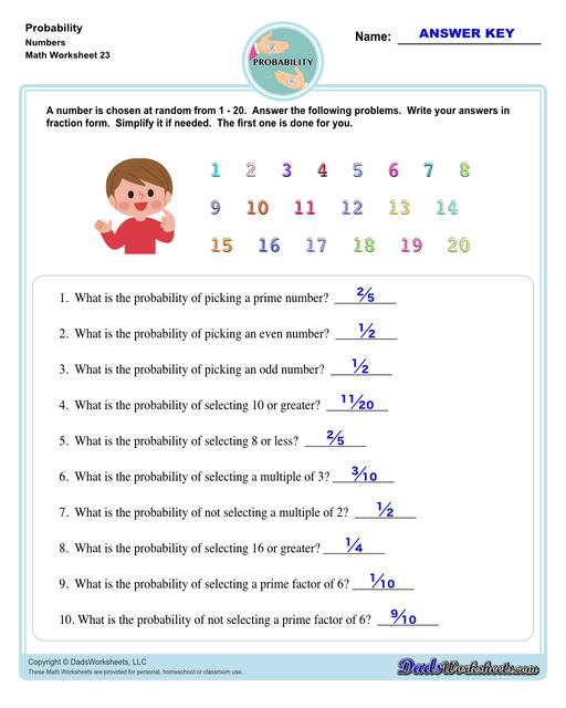 Probability Worksheets