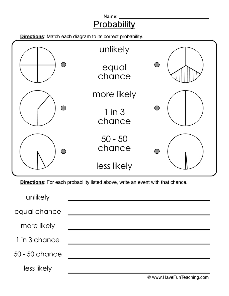 probablity worksheet