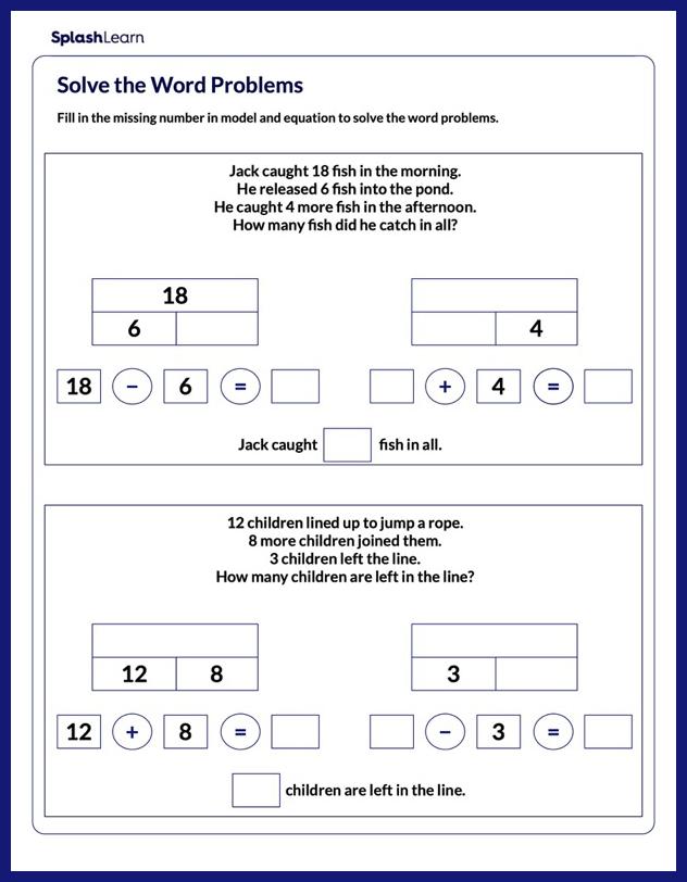Solve Two-Step Word Problems on Add & Subtract - Math Worksheets ...