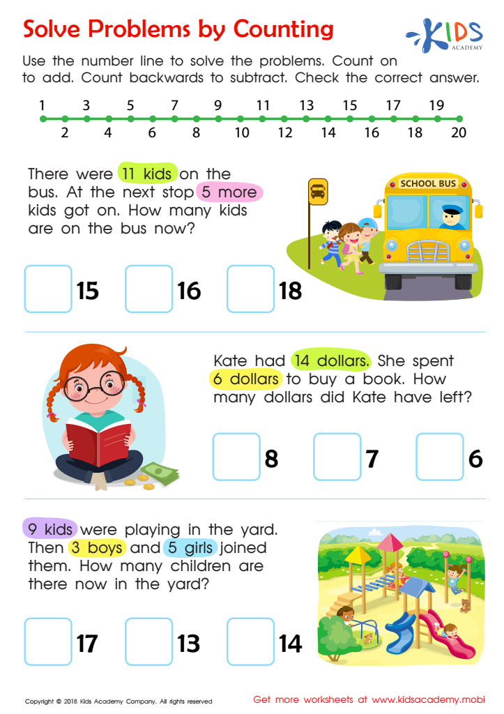 Solve Problems by Counting Worksheet: Free Printable PDF for Kids ...
