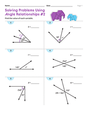 Solving Problems Using Angle Relationships #2 | Interactive ...