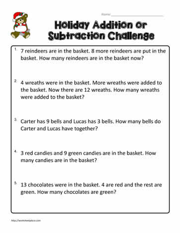 2nd Grade Word Problems Worksheets