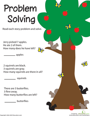 Problem Solving: Adding Apples | Worksheet | Education.com - Worksheets ...