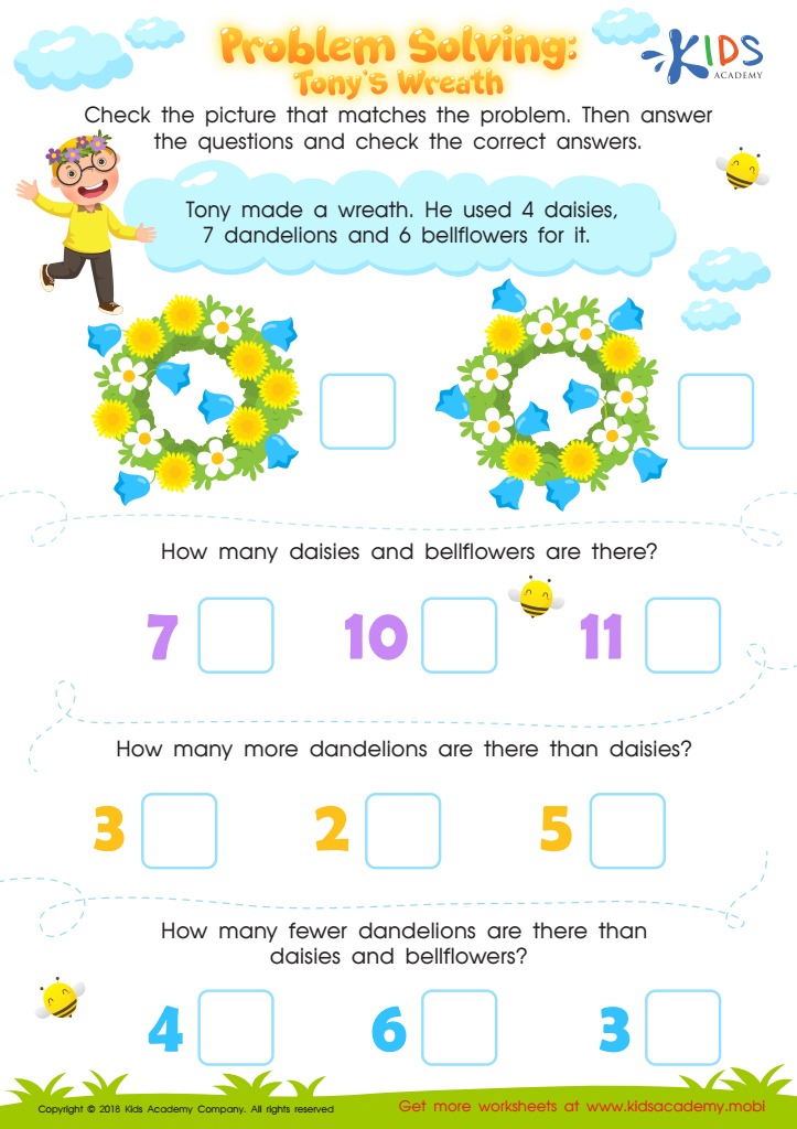 Tonys Wreath Worksheet: Free Problem Solving Printable for Kids ...
