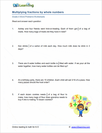 4th grade word problem worksheets - printable | Worsheets library