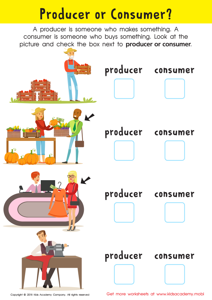 producer and consumer worksheet