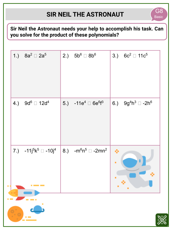 product of polynomials worksheet