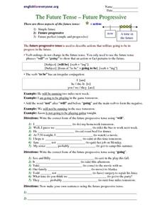 progressive verb tense worksheet