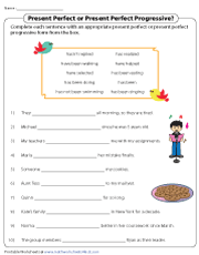 Perfect Progressive Tense Worksheets