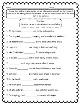 Regular Pronouns Worksheets | Adding Personal Pronouns Worksheet