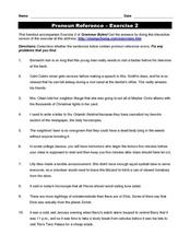 pronoun reference worksheet with answers