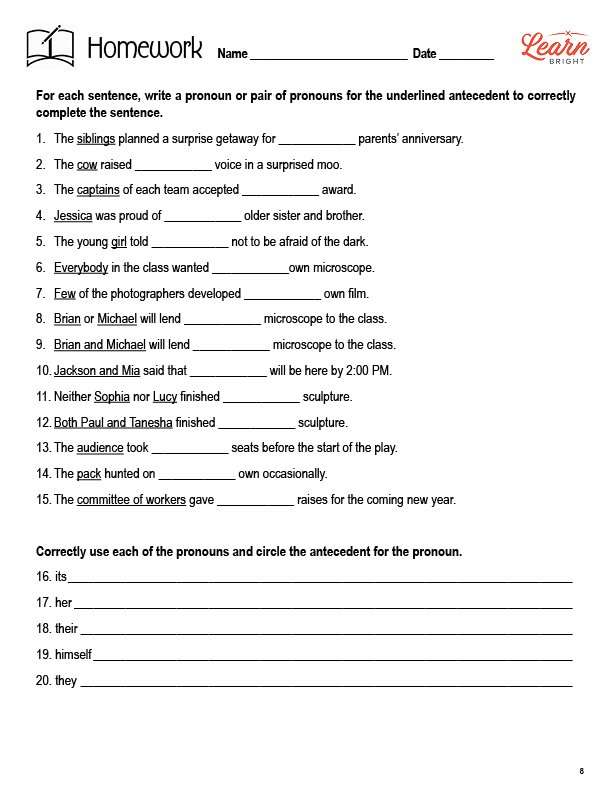 Pronoun-Antecedent Agreement