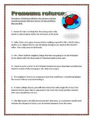 pronoun references worksheet