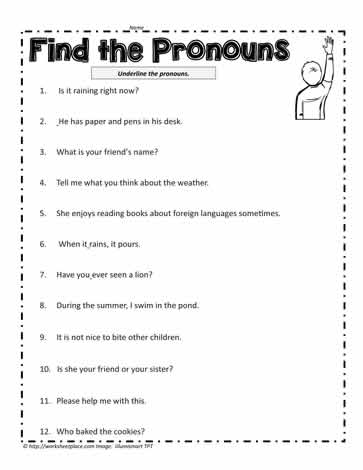 Pronoun Worksheets