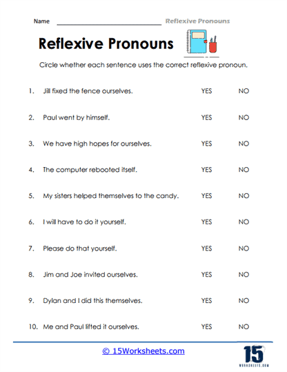 Reflexive Pronouns Worksheets - 15 Worksheets Library